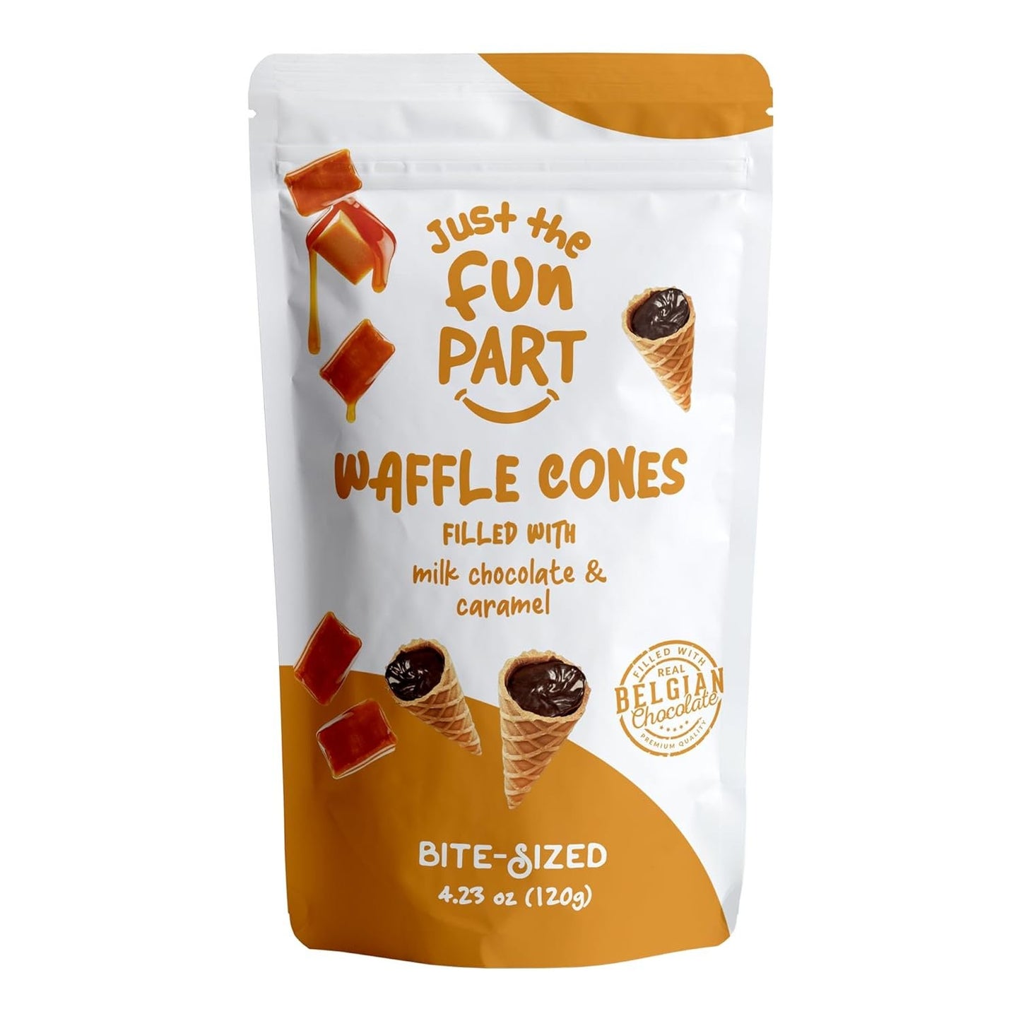 Mini Waffle Cones with Caramel Milk Chocolate
