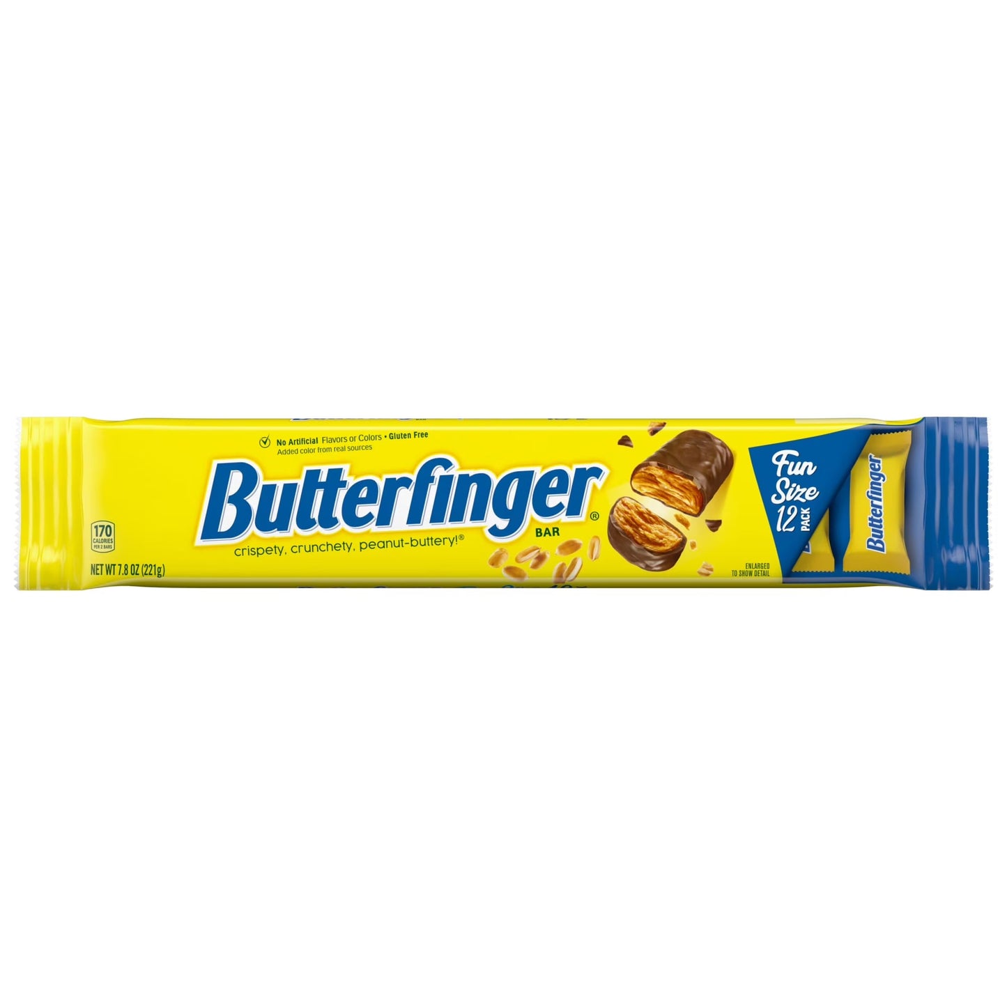 Butterfinger Barras de Caramelo, Crujientes y Crocantes con Mantequilla de Maní, Paquete de 12 Unidades, 7.8 oz