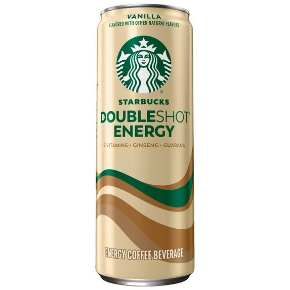 Starbucks Doubleshot Bebida Energética de Café Sabor Vainilla, lata de 11 oz
