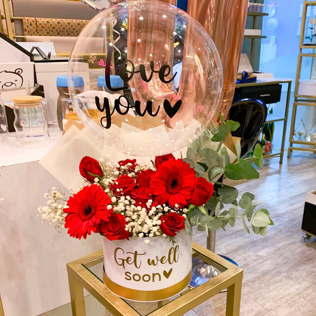 Globo y mix de flores