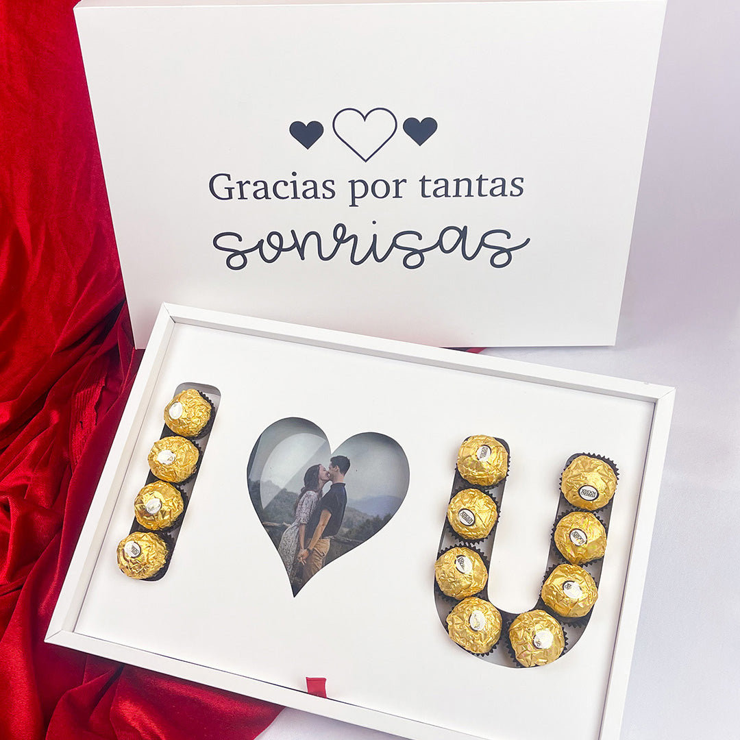 Caja I Love U con marco