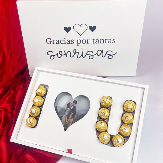 Caja I Love U con marco