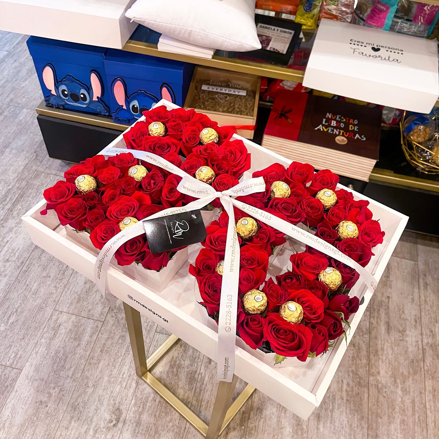Par de números de rosas