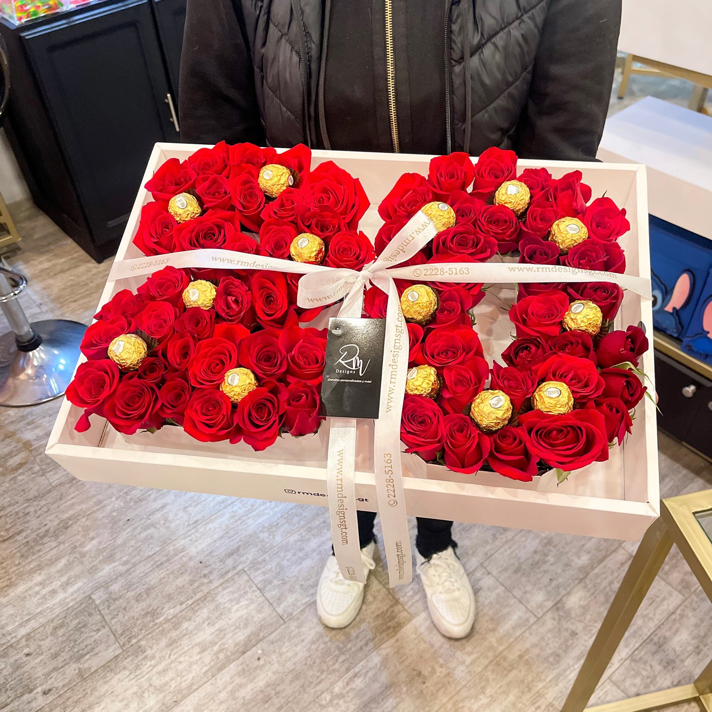 Par de números de rosas