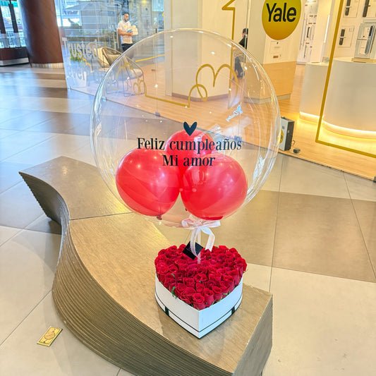 Corazón con rosas