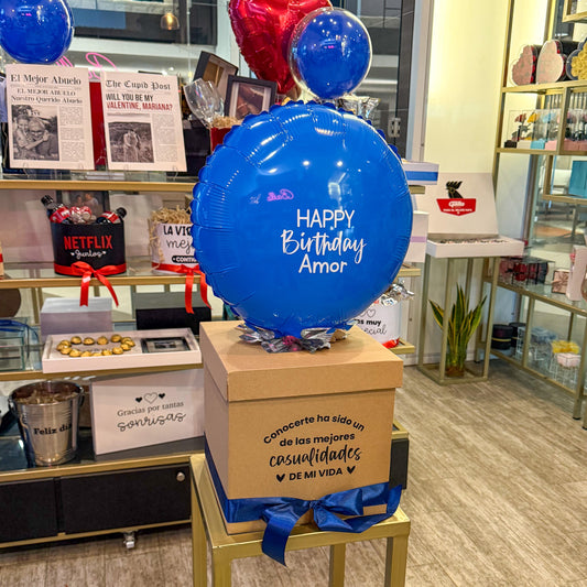 Caja con globo