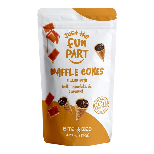 Mini Waffle Cones with Caramel Milk Chocolate