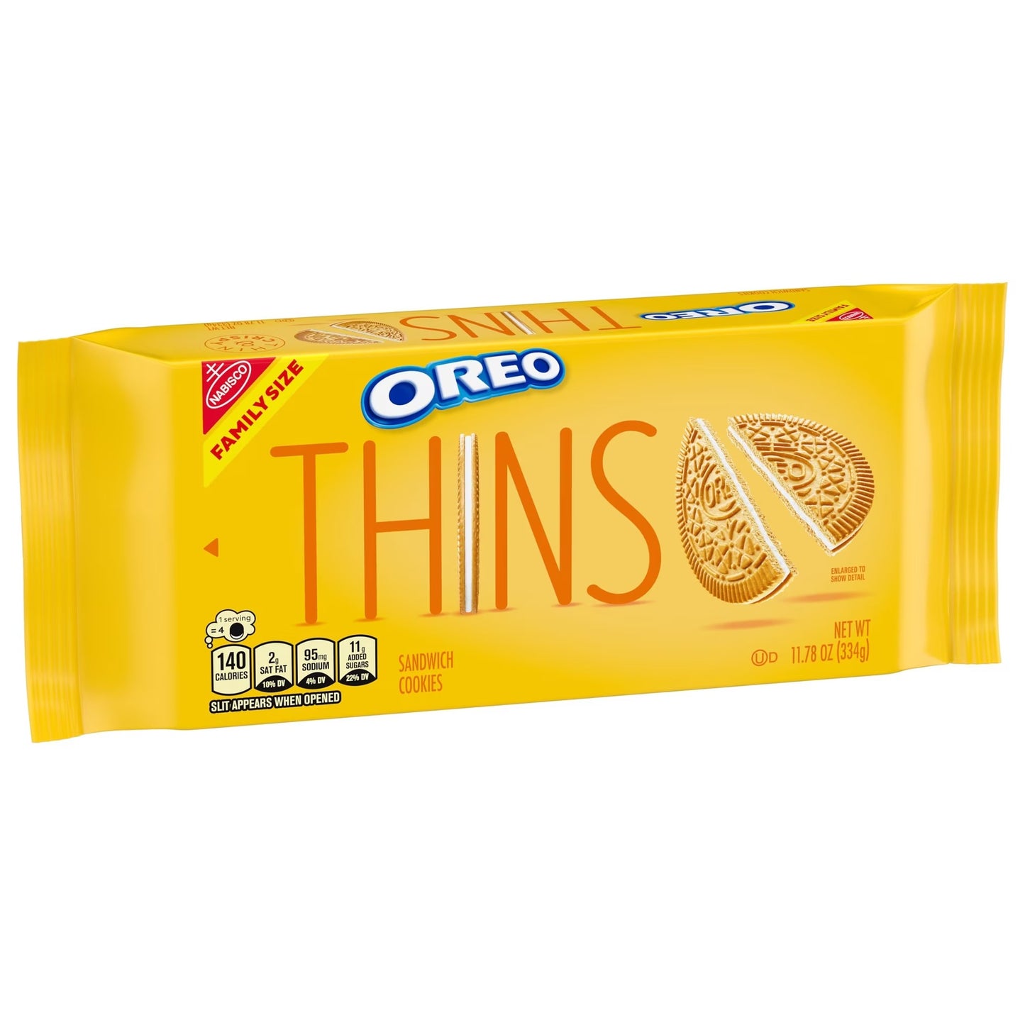 OREO Thins Galletas Sándwich Doradas, Tamaño Familiar, 11.78 oz
