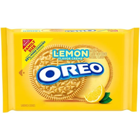 OREO Galletas Sándwich de Crema de Limón, Tamaño Familiar, 18.71 oz