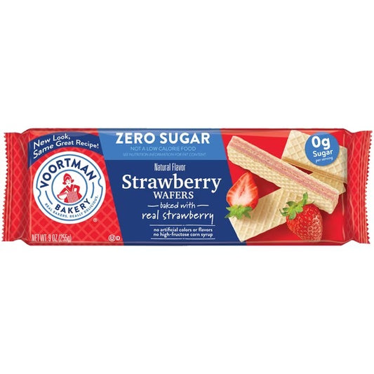 VOORTMAN Bakery Zero Sugar Galletas de Oblea de Fresa 9 oz