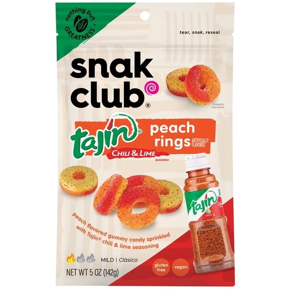Snak Club Tajin Aros de Durazno 5 OZ