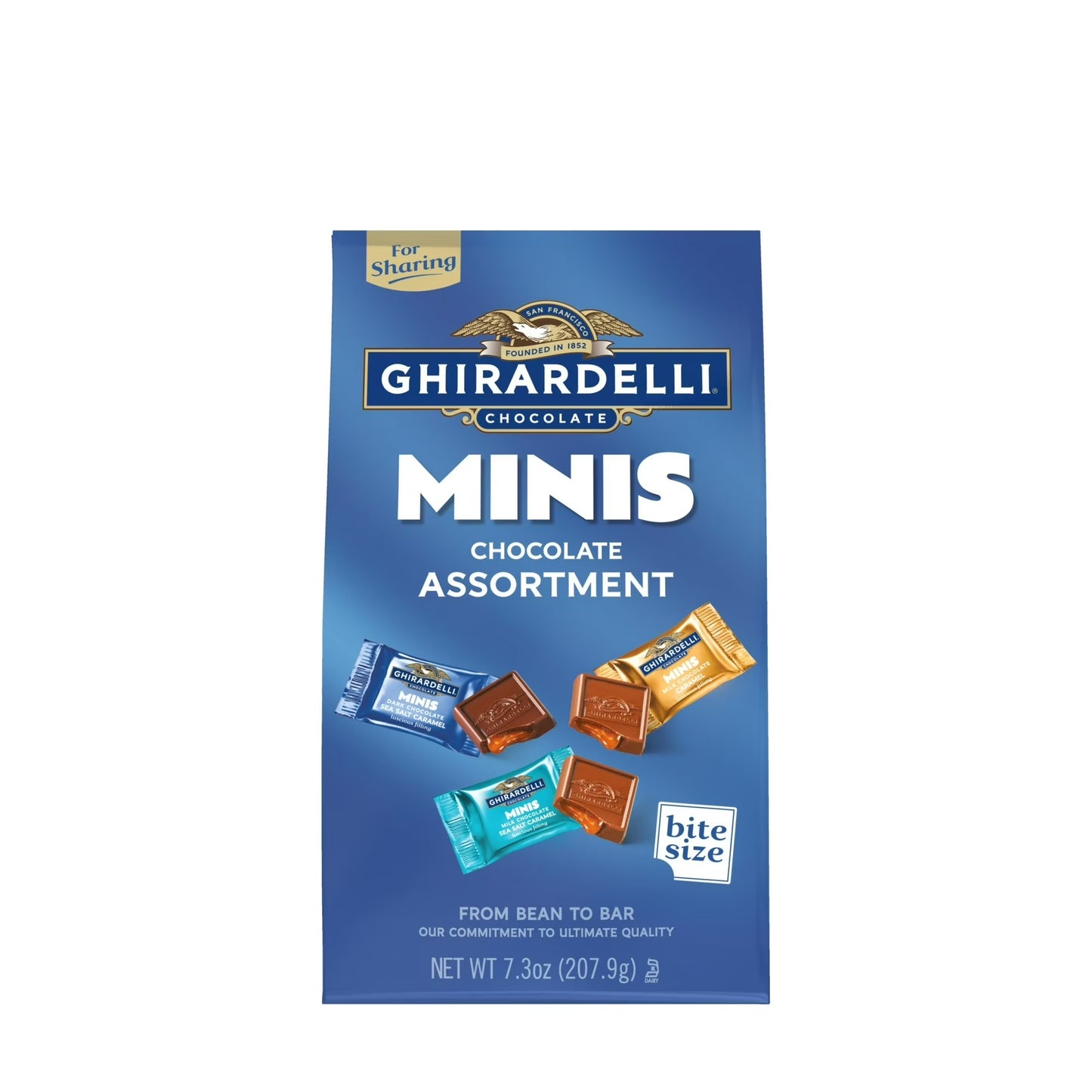 GHIRARDELLI Surtido de Minis de Dulces de Chocolate, Bolsa de 7.3 oz