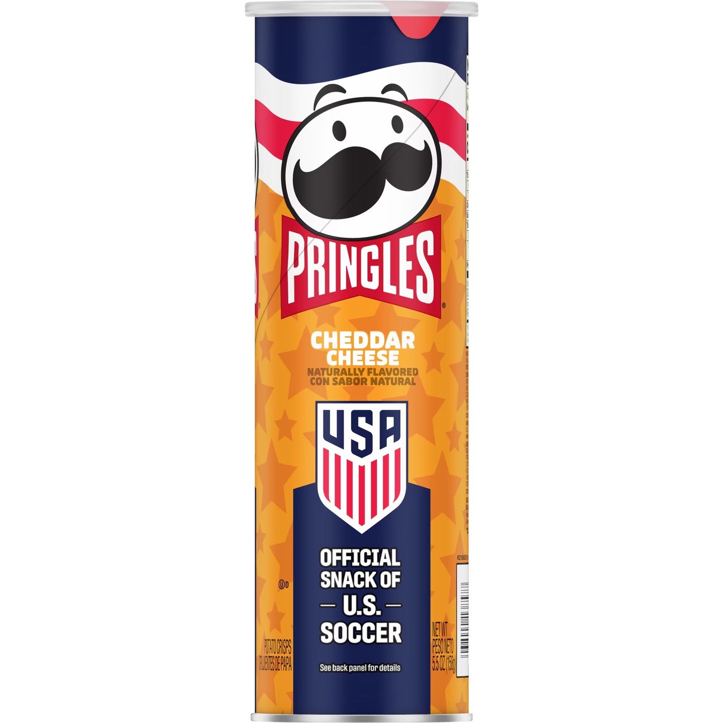 Pringles Papas Crujientes Sabor Queso Cheddar, Snacks para el Almuerzo, Lata de 5.5 oz