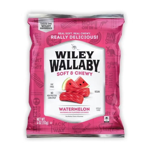 Wiley Wallaby Dulce de Regaliz de Sandía, Bolsa de 4 oz