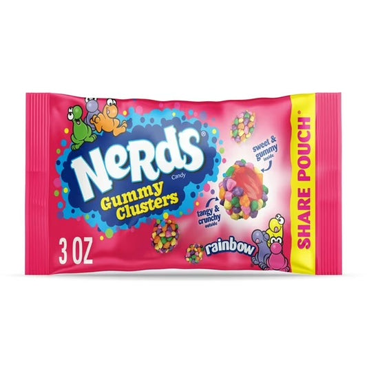 NERDS Gummy Clusters,Candy , Arcoíris, Crujiente y Gomoso, 3 oz