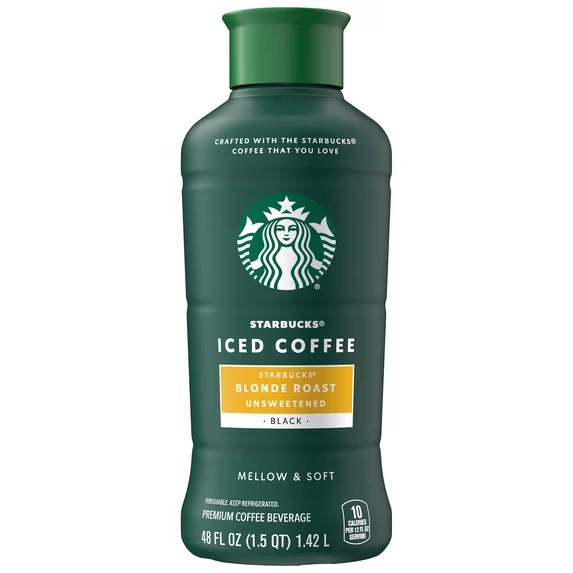 Starbucks Bebida de Café Helado sin Azúcar - Tueste Claro, Botella de 48 fl oz