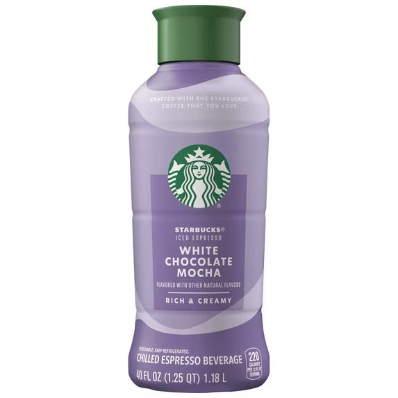 Starbucks Espresso Helado de Moca de Chocolate Blanco, Botella de 40 Fl Oz