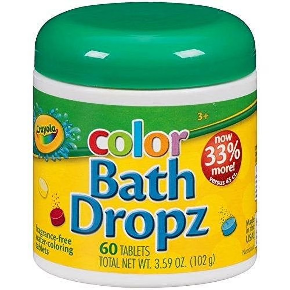 Crayola Bath Color Dropz, 60 Tabletas, 3.59 OZ