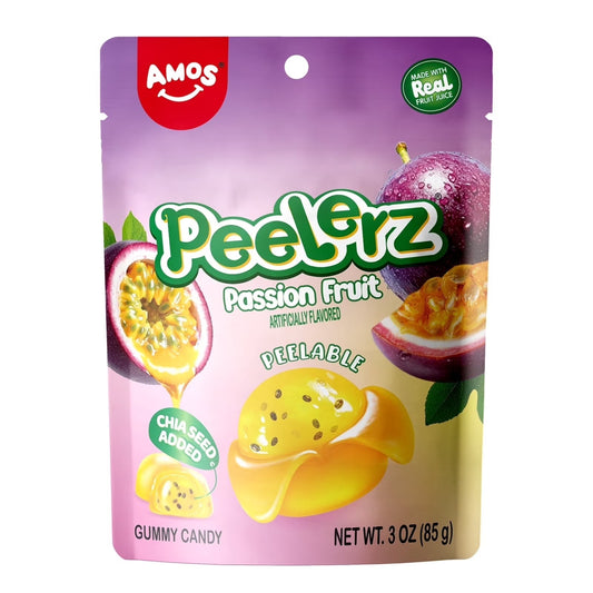 Amos Peelerz Gomitas de Maracuyá, bolsa de 3 oz