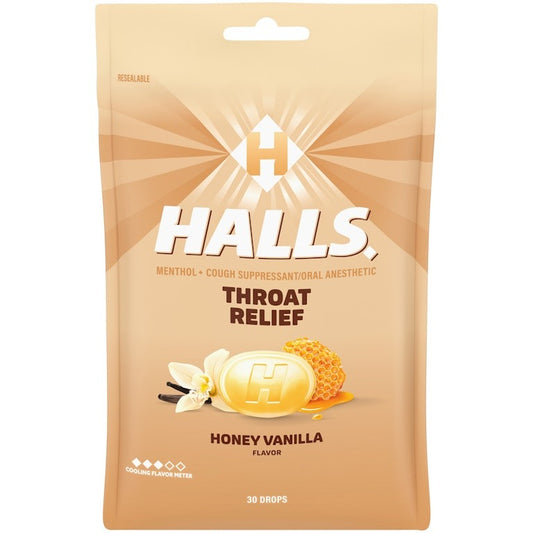 HALLS Throat Relief Honey Vanilla BEIGE