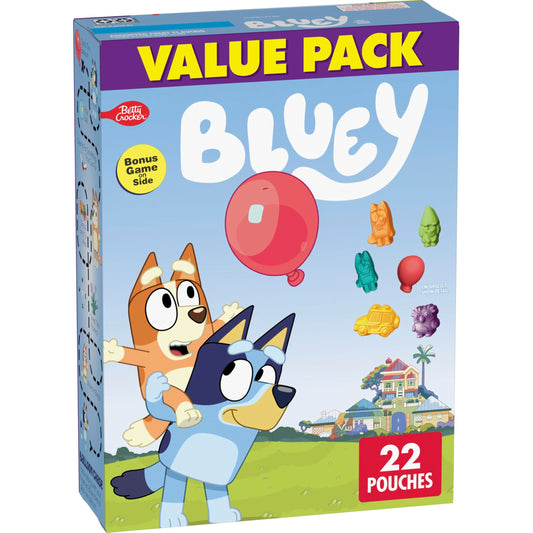 Bluey Snacks con Sabor a Frutas Surtidas sin Gluten (22 Bolsitas)