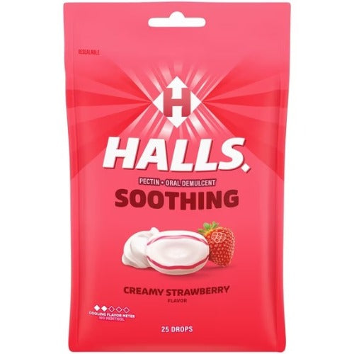 Halls Soothing Creamy Strawberry ROSADO
