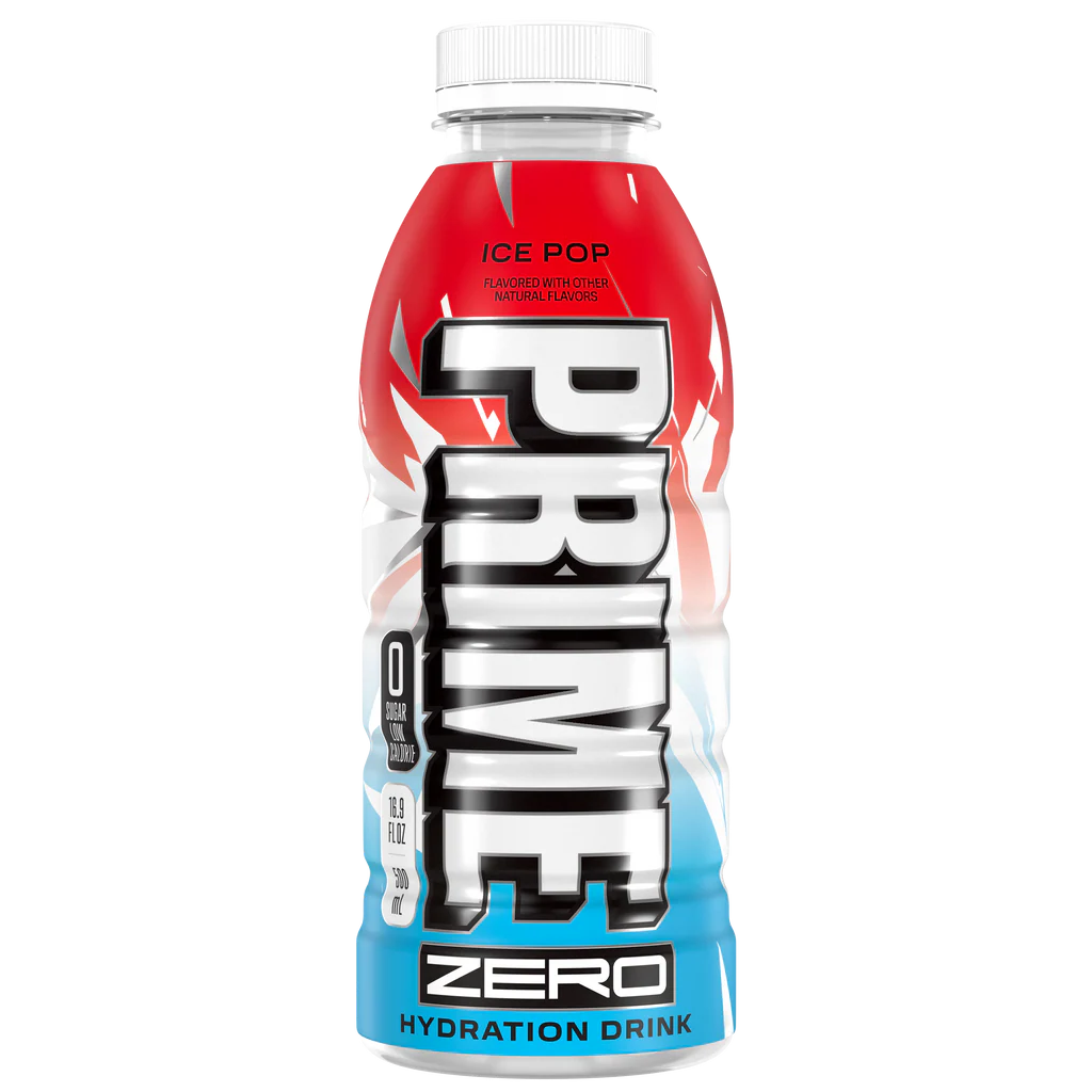 Prime Hydration Bebida Deportiva, Ice Pop zero sugar, botella de 16.9 fl oz