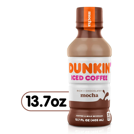 Dunkin' Mocha, Bebida de Café Helado Embotellada, 13,7 fl oz